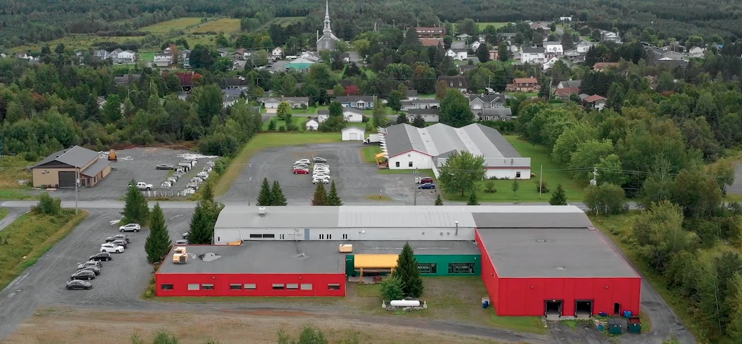 Aerial view of Attraction factories in Lac-Drolet.