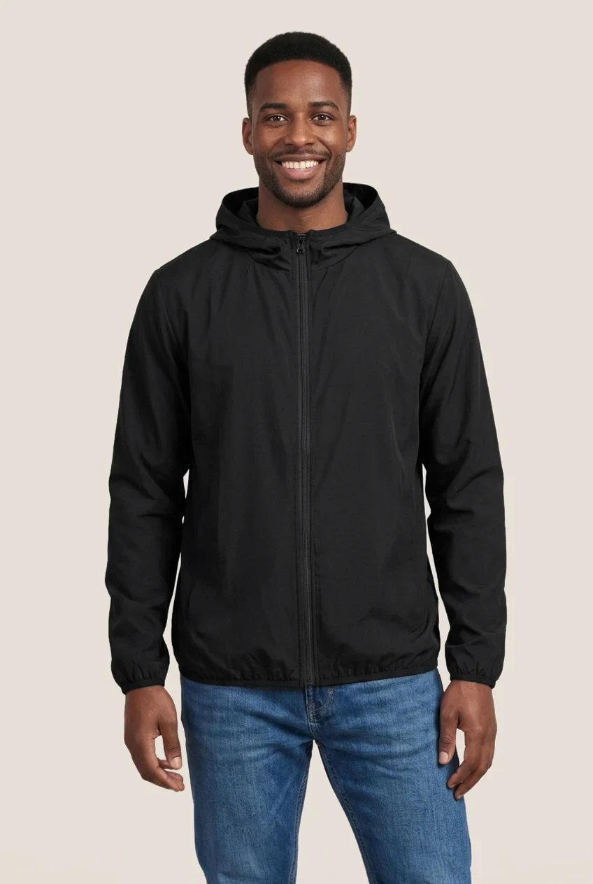 Manteau coupe-vent à capuchon