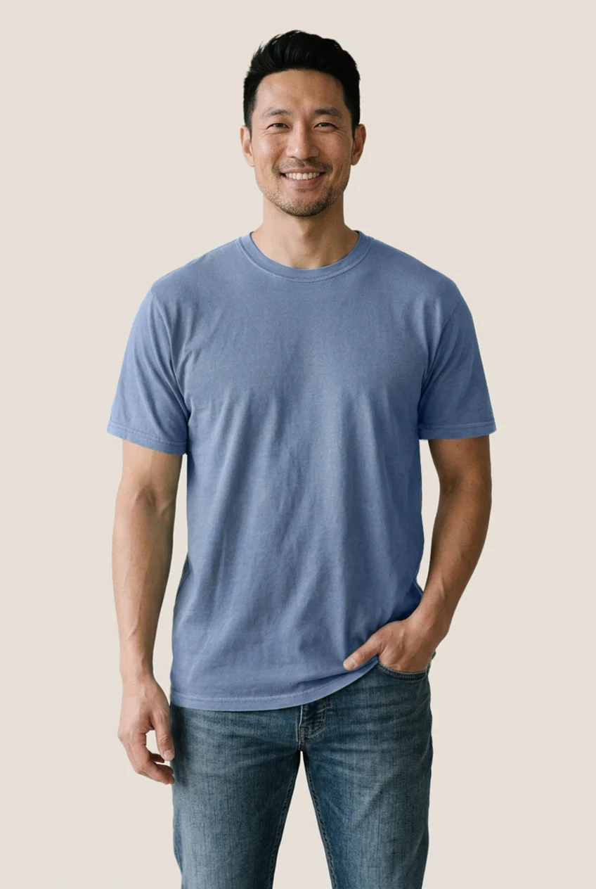 T-shirt col rond «vintage wash»