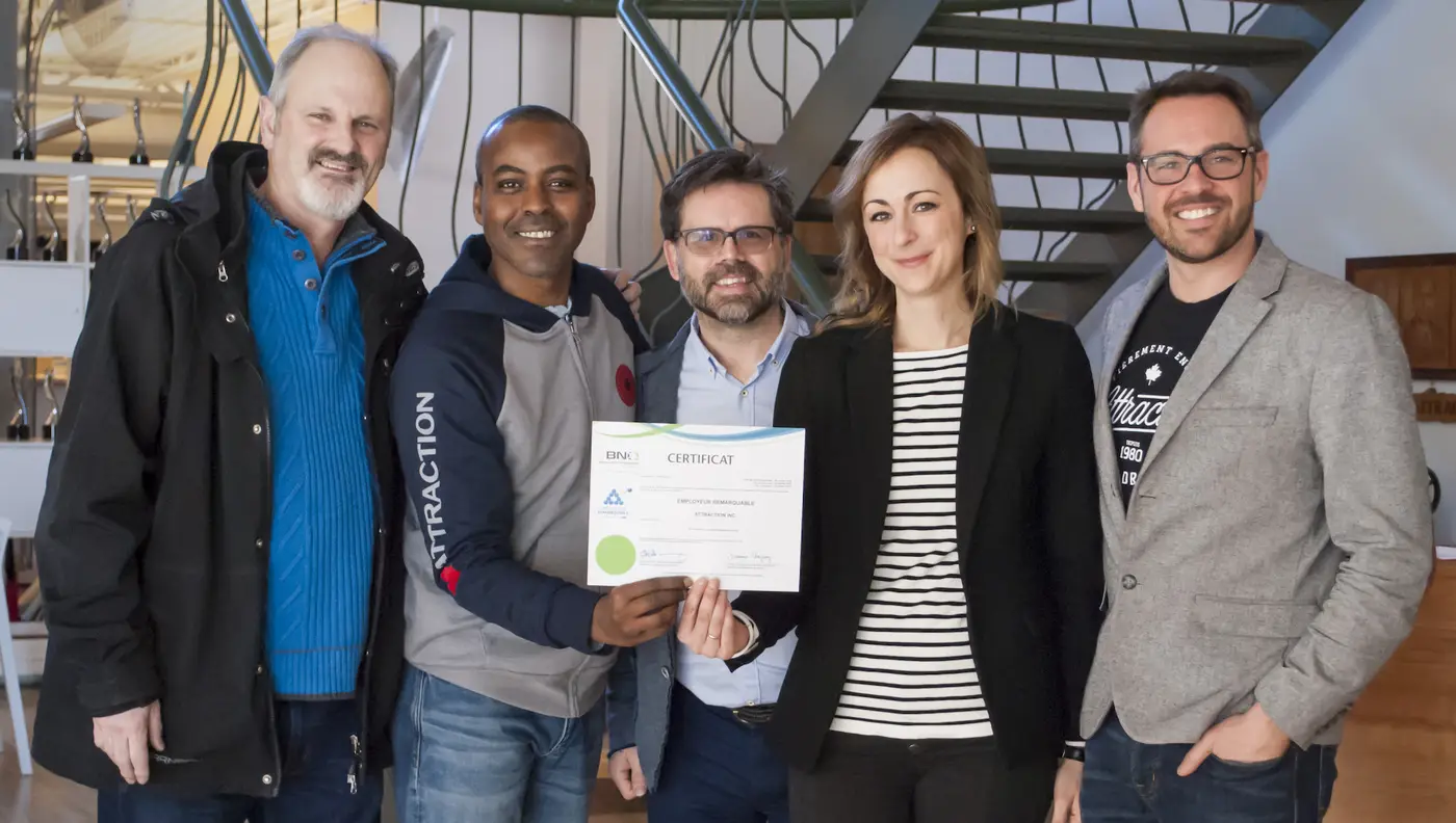 Attraction est certifiée Employeur remarquable