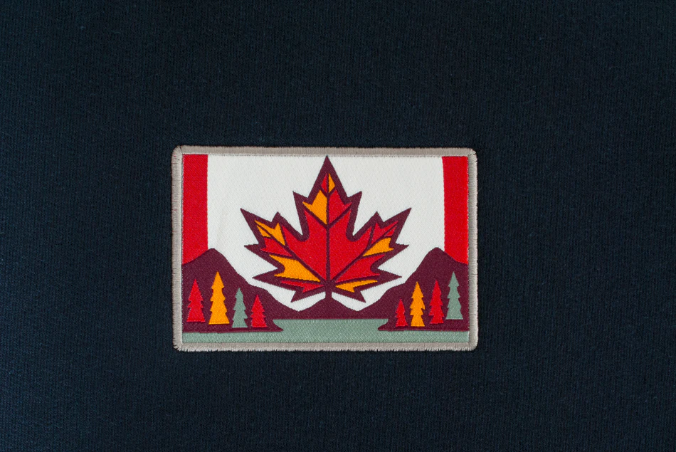 Appliqué tissé avec finition satin