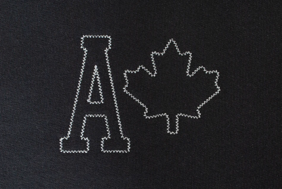 Broderie en contour zig-zag