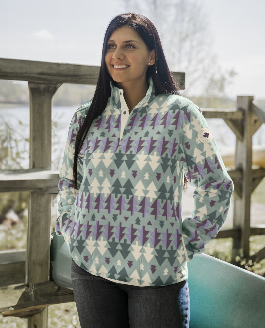 100302U - 1/4 button-down sweatshirt - unisex - Image 6